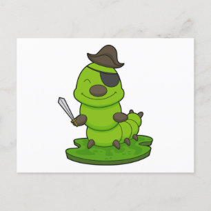 Caterpillar as Pirate with Sword Postcard