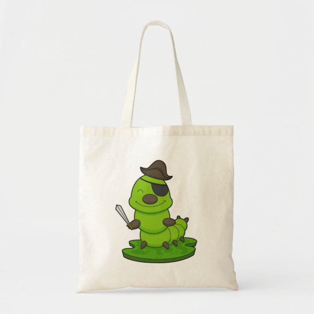 Caterpillar as Pirate with Sword Tote Bag (Front)
