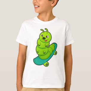 Caterpillar as Skater with Skateboard T-Shirt
