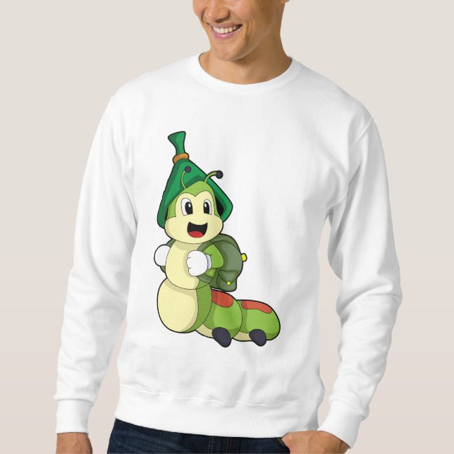 Caterpillar as Student with Backpack Sweatshirt (Front)