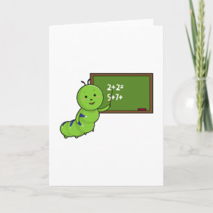 Caterpillar as Teacher with Blackboard Card