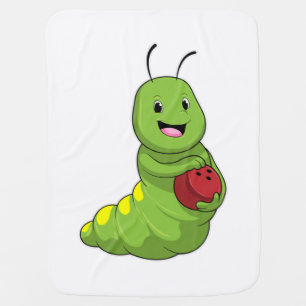 Caterpillar at Bowling with Bowling ball Baby Blanket