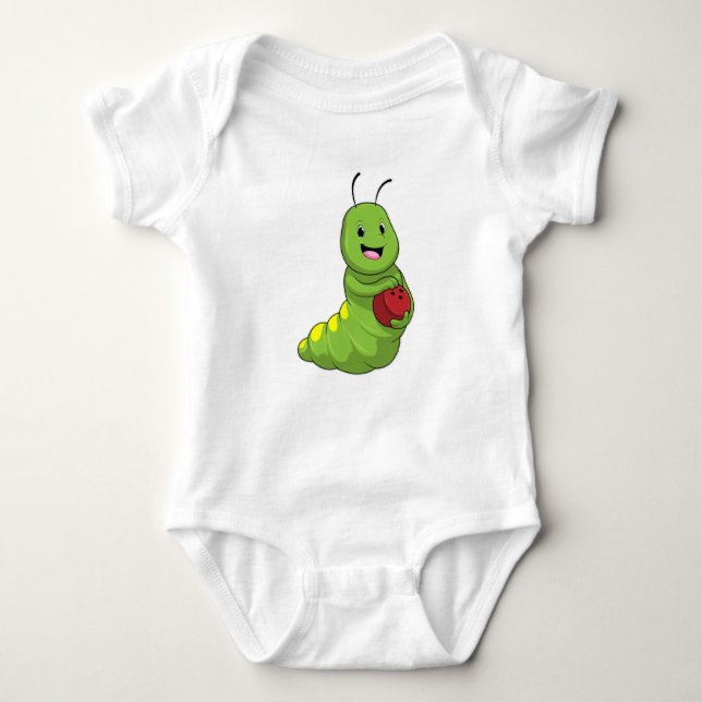 Caterpillar at Bowling with Bowling ball Baby Bodysuit (Front)
