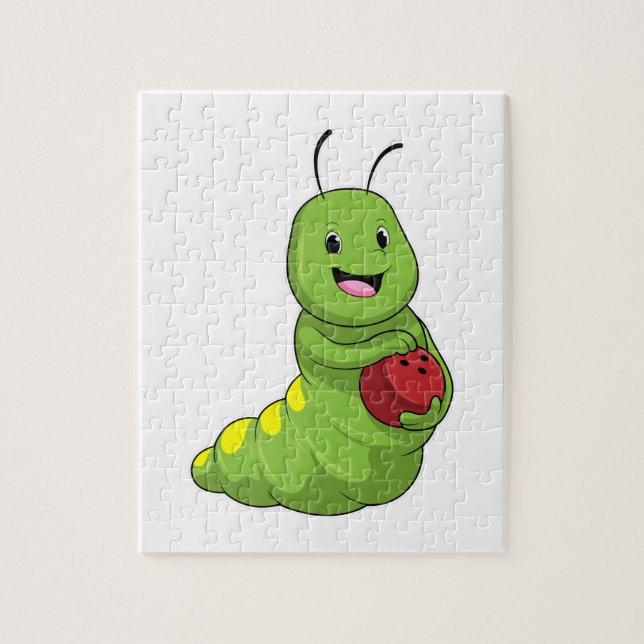 Caterpillar at Bowling with Bowling ball Jigsaw Puzzle (Vertical)