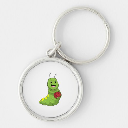 Caterpillar at Bowling with Bowling ball Keychain