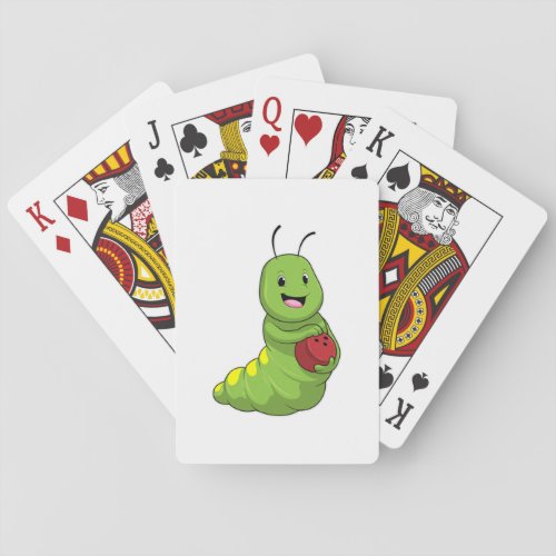 Caterpillar at Bowling with Bowling ball Poker Cards