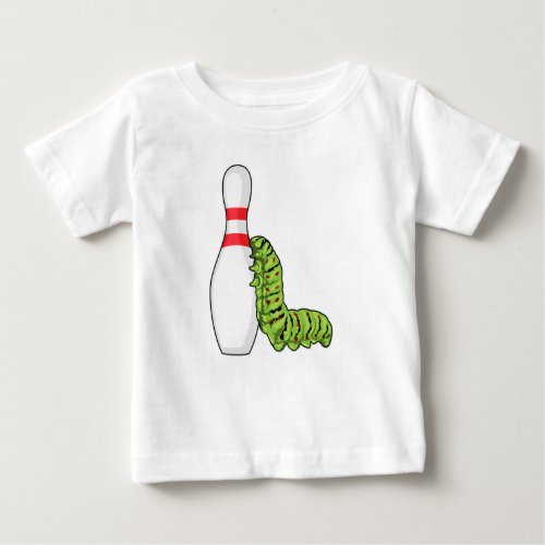 Caterpillar at Bowling with Bowling pin Baby T_Shirt