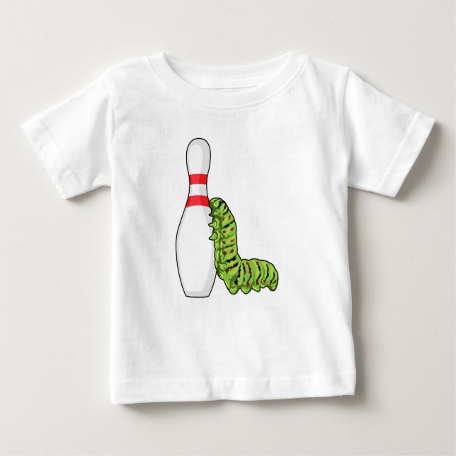 Caterpillar at Bowling with Bowling pin Baby T-Shirt (Front)
