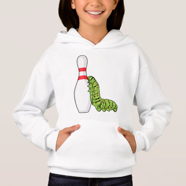 Caterpillar at Bowling with Bowling pin Hoodie (Front)