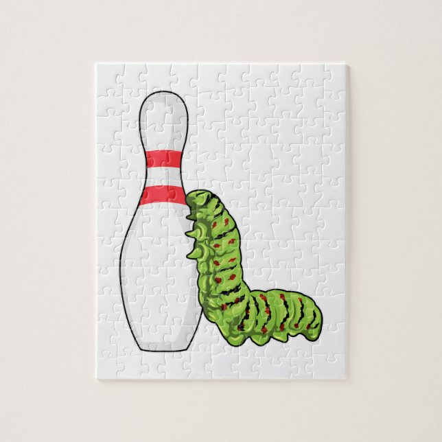 Caterpillar at Bowling with Bowling pin Jigsaw Puzzle (Vertical)