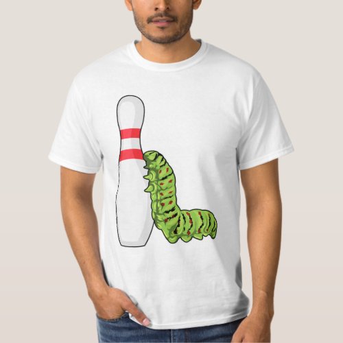 Caterpillar at Bowling with Bowling pin T_Shirt