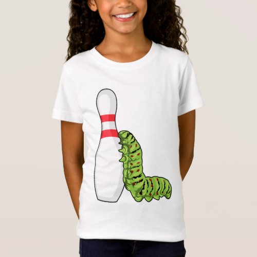 Caterpillar at Bowling with Bowling pin T_Shirt