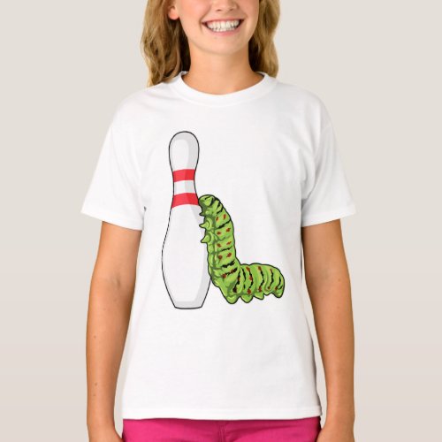 Caterpillar at Bowling with Bowling pin T_Shirt