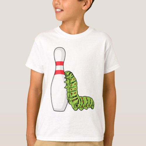 Caterpillar at Bowling with Bowling pin T_Shirt