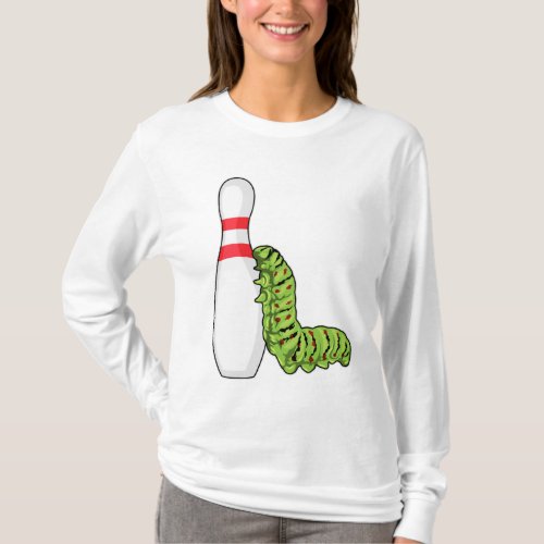 Caterpillar at Bowling with Bowling pin T_Shirt