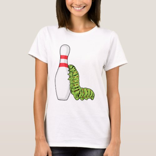 Caterpillar at Bowling with Bowling pin T_Shirt