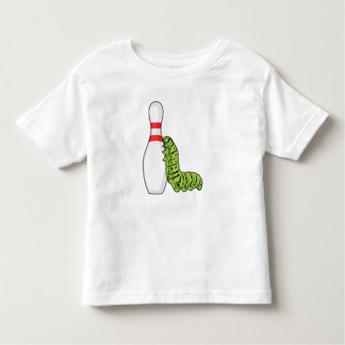 Caterpillar at Bowling with Bowling pin Toddler T_shirt