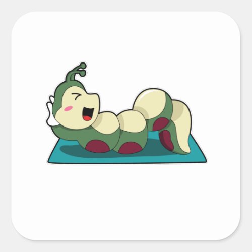 Caterpillar at Fitness Workout Square Sticker
