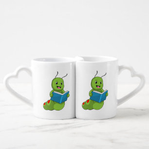 Caterpillar at Reading with Book Coffee Mug Set