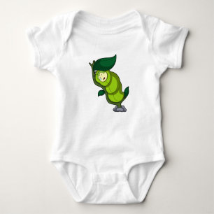 Caterpillar at Sleeping with Leaf Baby Bodysuit