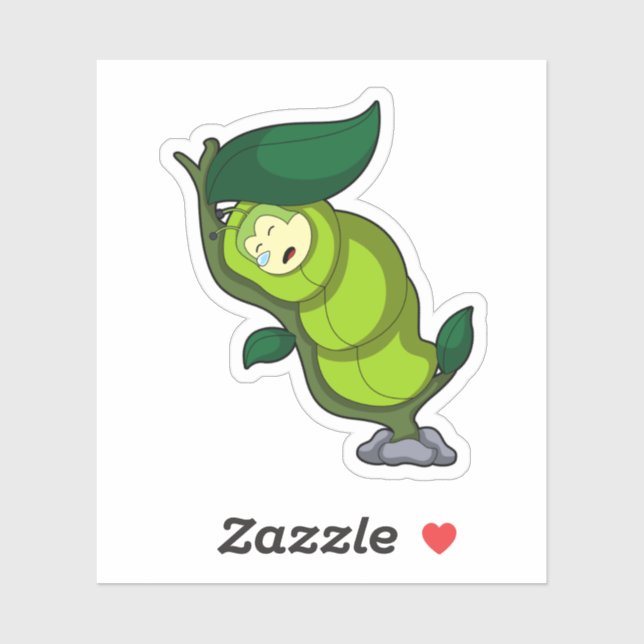 Caterpillar at Sleeping with Leaf Sticker (Sheet)