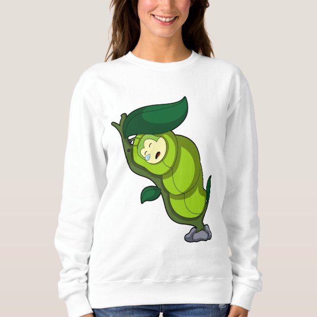 Caterpillar at Sleeping with Leaf Sweatshirt (Front)