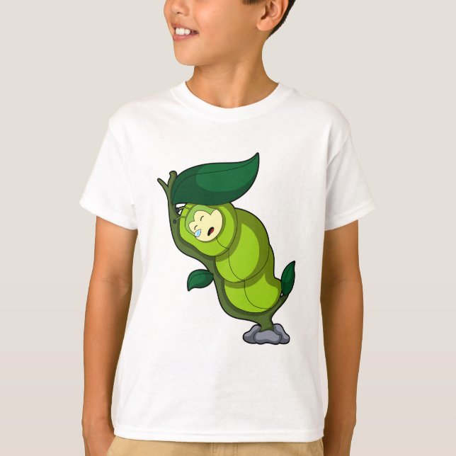 Caterpillar at Sleeping with Leaf T-Shirt (Front)