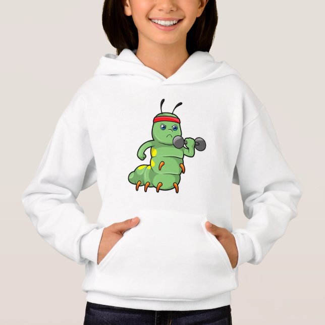 Caterpillar at Strength training with Dumbbell Hoodie (Front)