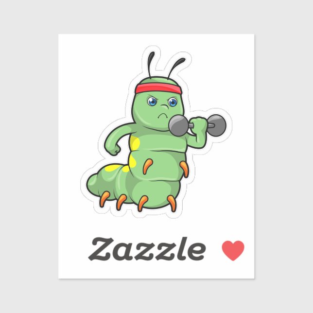 Caterpillar at Strength training with Dumbbell Sticker (Sheet)