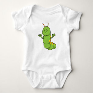 Caterpillar at Yoga Meditation Baby Bodysuit