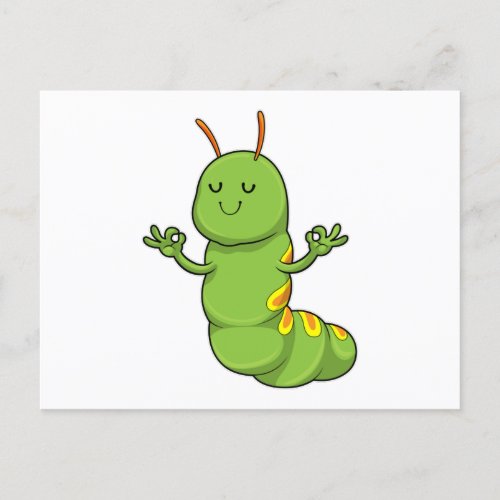 Caterpillar at Yoga Meditation Postcard