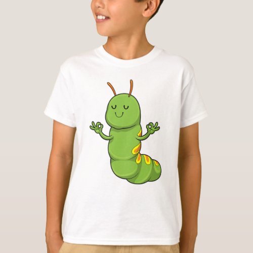 Caterpillar at Yoga Meditation T_Shirt