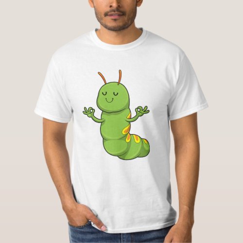 Caterpillar at Yoga Meditation T_Shirt