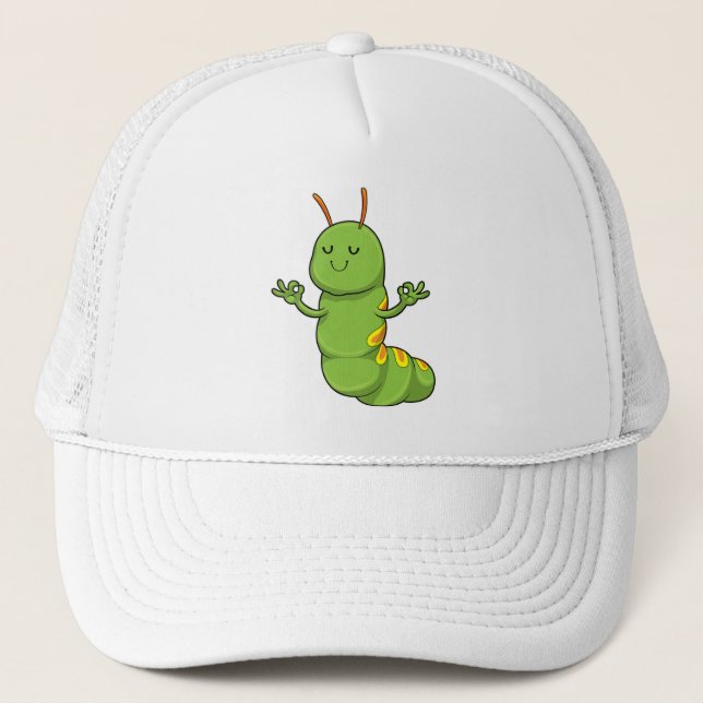 Caterpillar at Yoga Meditation Trucker Hat (Front)