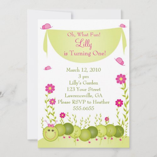 Caterpillar Birthday Invitations