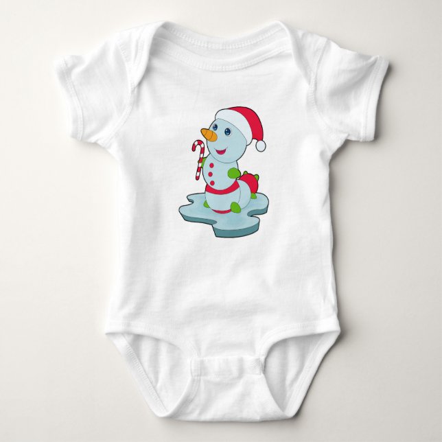 Caterpillar Christmas Candy cane Baby Bodysuit (Front)