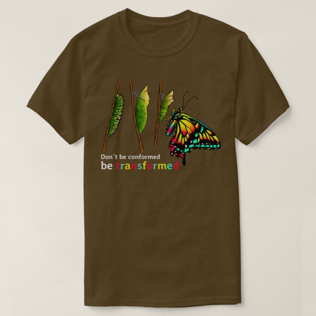 Caterpillar Cocoon Butterfly Design for Butterfly  T-Shirt (Design Front)