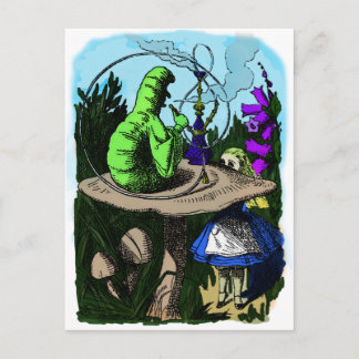 Caterpillar Colorized Alice in Wonderland Postcard