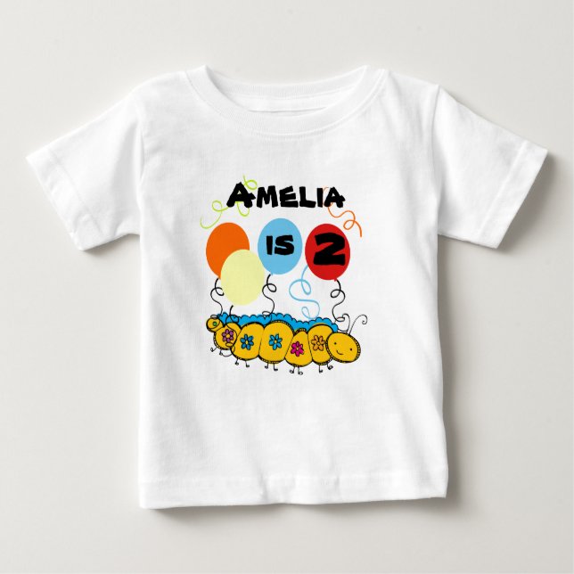 Caterpillar Customizable Birthday T-shirt (Front)