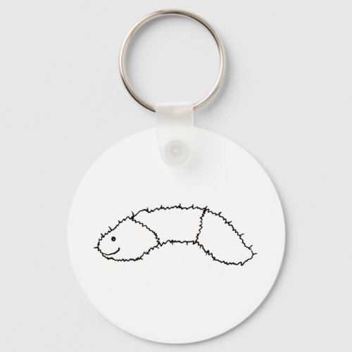 Caterpillar _ cute fun woolly bear drawing art keychain