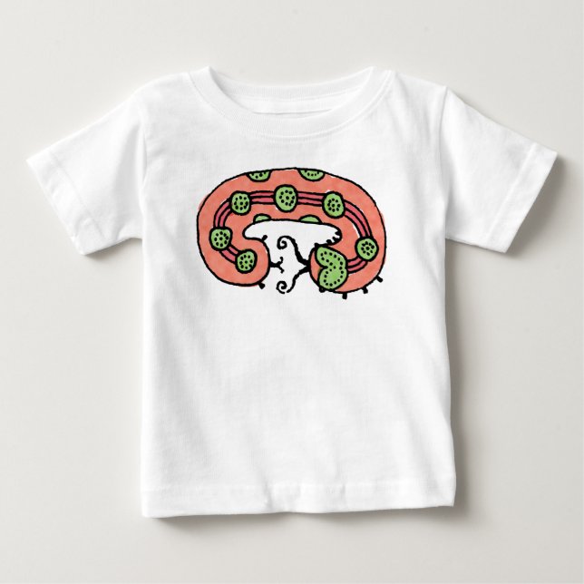 Caterpillar Dreaming (coral) Baby T-Shirt (Front)