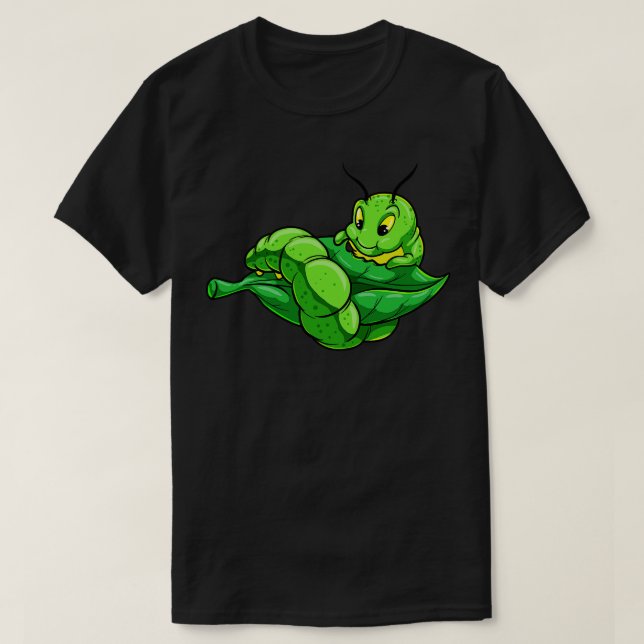 Caterpillar eats Leaf T-Shirt (Design Front)