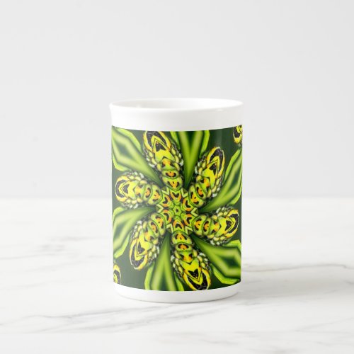 Caterpillar Flower Pattern Bone China Mug