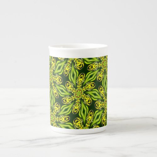 Caterpillar Flower Pattern Bone China Mug