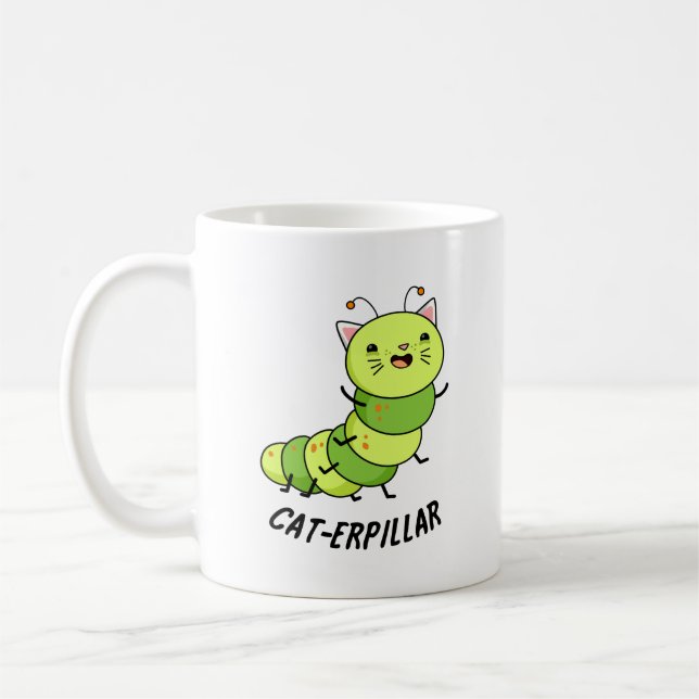 Caterpillar Funny Bug Pun  Coffee Mug (Left)