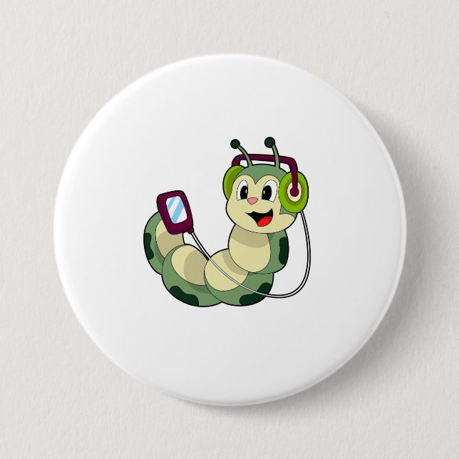 Caterpillar Headphone Music Button (Front)