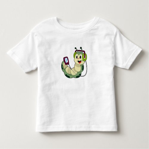 Caterpillar Headphone Music Toddler T_shirt