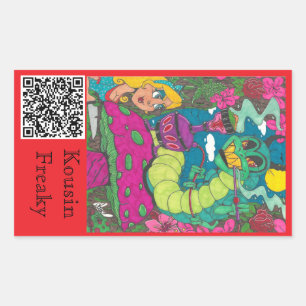 Caterpillar Hookah Rectangular Sticker
