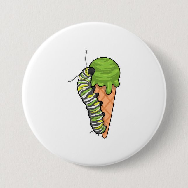 Caterpillar Ice cream Button (Front)