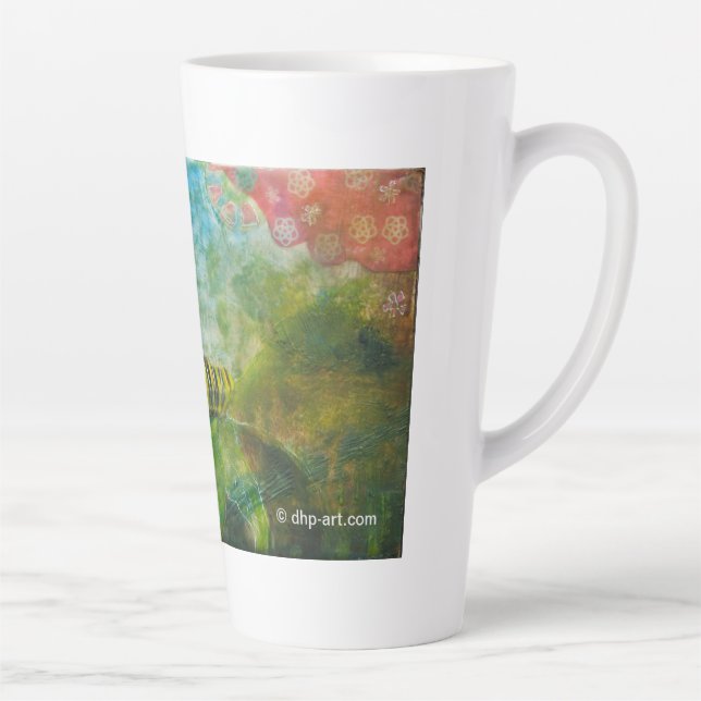 Caterpillar in Flowers Latte Mug (Right)